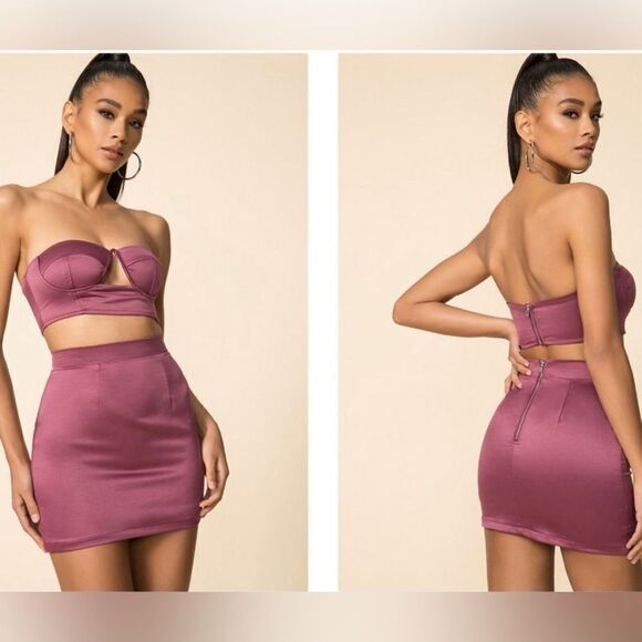 NWT Revolve x superdown kiara bustier top in Dark Mauve | Size S *top only* - Picture 3 of 11